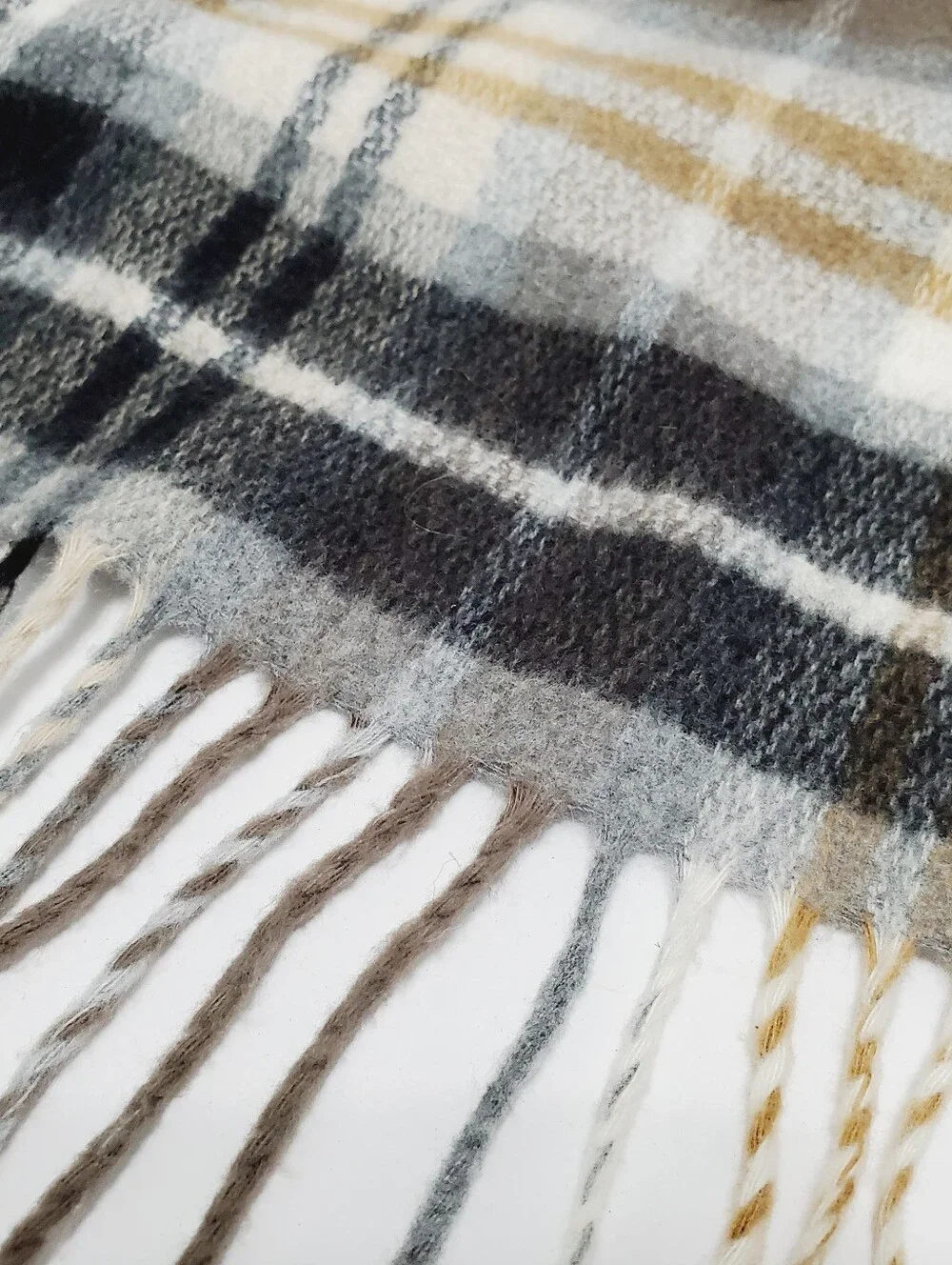 V. Fraas Brown & Black Plaid Men's Scarf 63x15.5